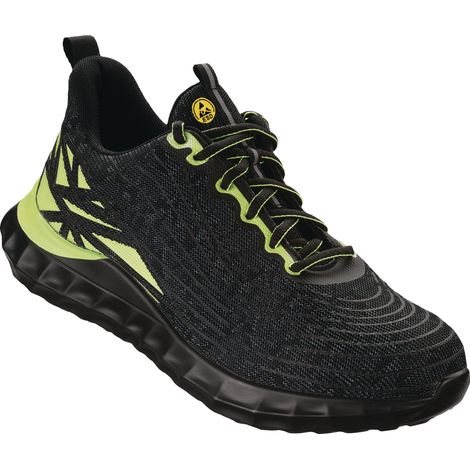 Scarpa di sicurezza LOCRI, taglia 40, W.10,5, nero/verde, W.10,5, S1PS FO SR ESD EN20345