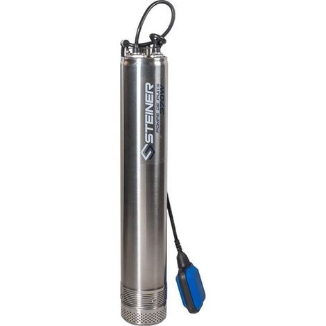 Steiner – Pompe immergée inox 370W – Hauteur manométrique 45m – Débit max 3900L/h – Moteur monophasé IP68 – Corde nylon 20m incluse