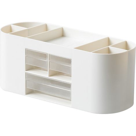 Weißer Stiftehalter fürs Büro, 26 x 10,5 x 9,5 cm, 1 Stück, elegante und praktische Aufbewahrungsbox fürs Büro. (1/5)