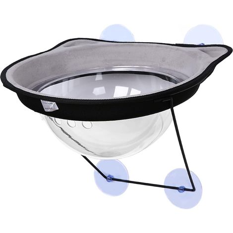 Litière pour chat de fenêtre, hamac suspendu à ventouse en forme de capsule spatiale, pour chat qui mange au soleil, accessoires pour animaux de compagnie, gris (1/5)