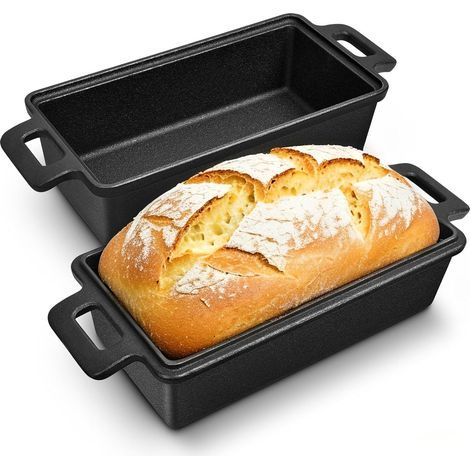 Moule À Pain En Fonte - 23 x 13 cm Avec Couvercle - Pour Pain Artisanal Sourdough Et Préparations Au Four - 1 Pièce (1/5)