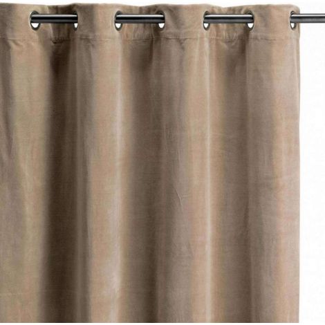 VIVARAISE - Rideau uni Elise en coton 100% - Ficelle - 140 x 280 cm (1/3)