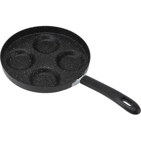 Poêle à œufs 4 tasses, appareil à omelettes, revêtement antiadhésif, pour œufs au plat, steaks, crêpes et grill pour le petit-déjeuner, compatible avec les plaques à induction et à gaz. (1/5)