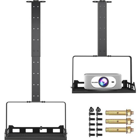 Support Vidéoprojecteur Plafond Réglable 30–56 cm Jusqu'à 10 kg Mural/Plafond Universel Support Projecteur et Mini Vidéoprojecteur, Rotation 360°, Guide-Câbles Cachés, Installation Facile (1/5)