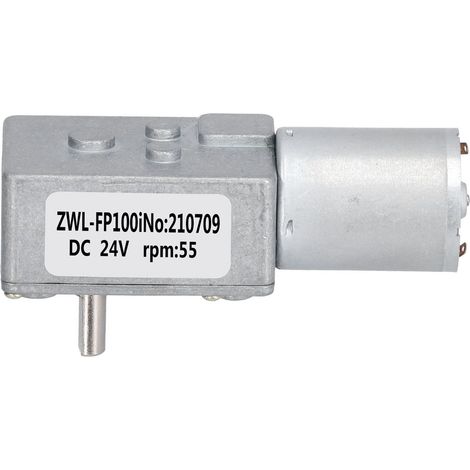 Moteur à engrenage à vis sans fin 24V, couple élevé, réducteur de vitesse électrique, boîte d'engrenages, 55 tr/min (1/5)