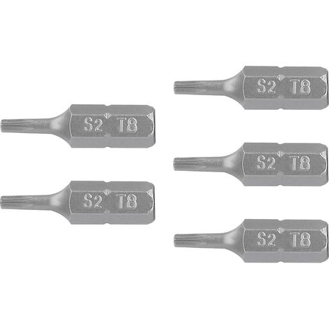 Puntas Torx T8 para destornillador - 25 mm - 5 puntas