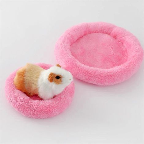 Coussin doux et chaud pour hamster - Tapis de couchage confortable pour cochons d'Inde, hérissons, écureuils, souris, rats et chinchillas - Rose - Tailles S et L (1/4)