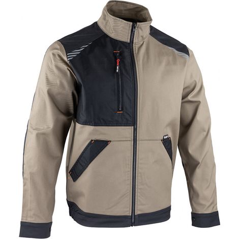 LMA Veste Zippée Bicolore Zéro Métal Beige/Noir CENTAURE 2345 - Taille: L (1/5)