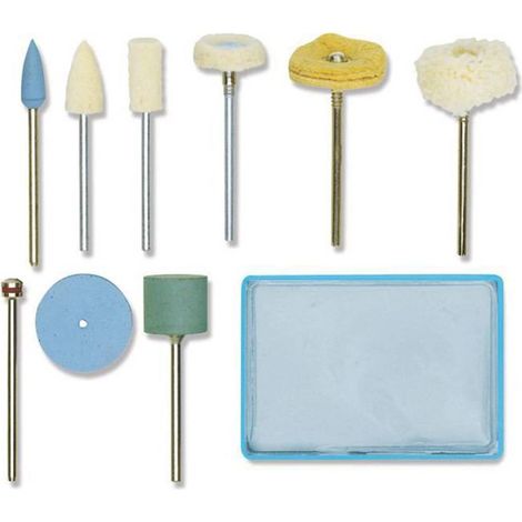 Proxxon – Set de polissage complet 10 pièces – 3 polissoirs en feutre pour verre et métal – Pâte à polir incluse – Accessoire pour outil de précision (1/2)