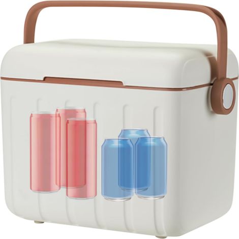 Petit refroidisseur, Ice Chest, boîte de rangement froide, comprend 6 sacs à glace, capacité de 6 l, refroidisseur de voyage portable, refroidisseur de pique-nique pour la plage, le camping