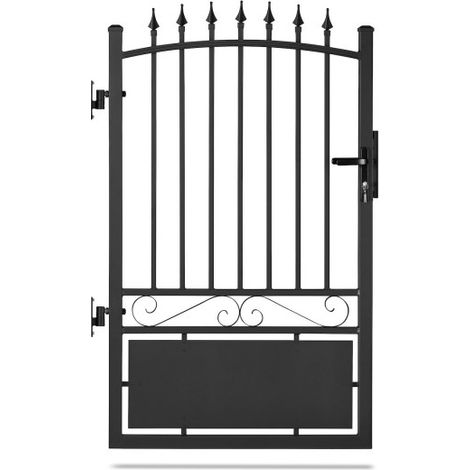 Easycloture – Portillon aluminium tradition style ferronnerie passage 1m – Résistant aux intempéries – Ouverture réversible – Hauteur 1m61 à 1m71 – Noir