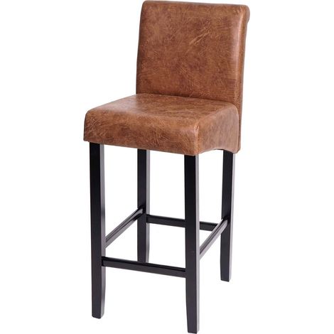 Sgabello da bar controsedia x1 in tessuto finto scamosciato gambe in legno scuro 040008582
