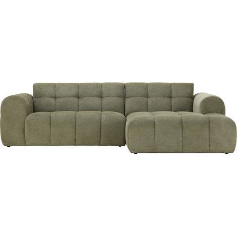 Cloud 3-Sitzer-Ecksofa aus grünem Samt SALFORD