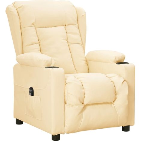 Maison Exclusive - Relaxsessel Elektrisch Creme Kunstleder