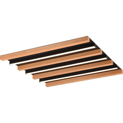 Plafoniera LED, metallo, nero opaco, 46x46x6 cm, Fontana (1/4)