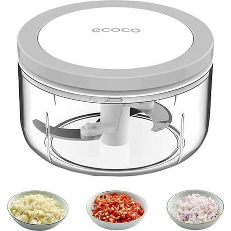 Manuelle Küchenmaschine, Gemüseschneider, Zwiebelschneider, Knoblauchschneider, Fleischwolf, Mixer und Smoothie-Maker, 550 ml (1/5)