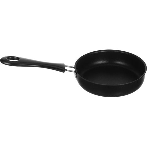 Mini sartén antiadherente portátil de hierro fundido, adecuada para diversas preparaciones culinarias, como el desayuno. (1/4)