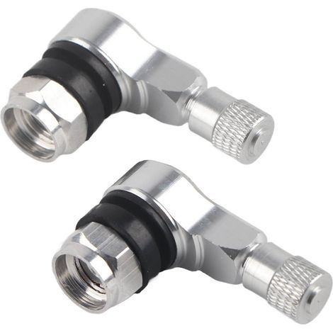 Universelle Aluminium-Motorradfelgen, 2 Stück, 11,3 mm, Reifenventilkappen, silber, 90 Grad (1/5)