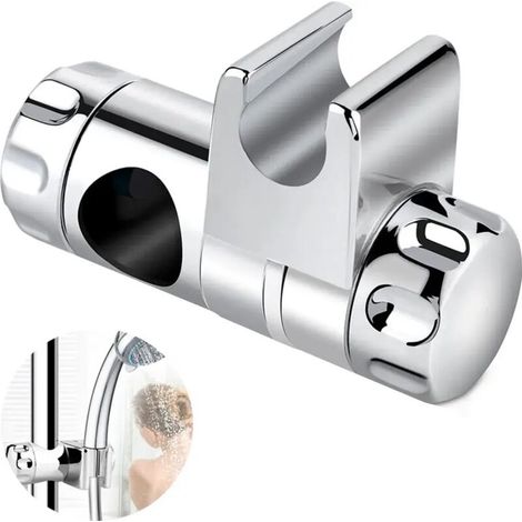 Support de douchette, support coulissant pour pommeau de douche, support de barre de douche réglable pour pommeau de douche de 25 mm, plastique ABS. (1/4)