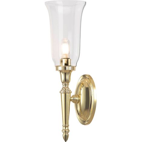 Elstead Dryden - 1 applique da parete per bagno in ottone lucido IP44, G9 (1/5)