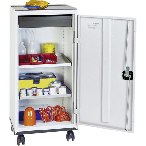 Stumpf Armoire à outils et matériaux Série 3000 gris clair + 1 tiroir 100 mm + 2 étagères coulissantes sur roulettes - 3093107