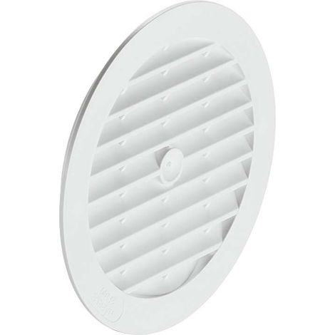 Grille d'aération ronde en plastique à lamelles avec bord de recouvrement à encastrer Ventilation Cache Protection Plafond Mur Rosette, Ø123mm blanc (1/2)