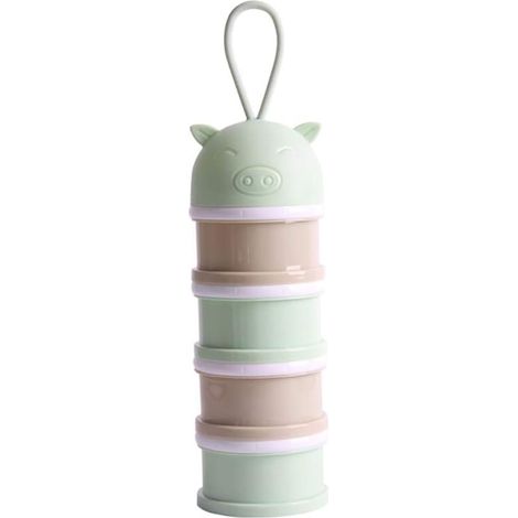 Distributeur de lait en poudre 4 couches portable sans BPA, vert – DELKEVIC (1/5)