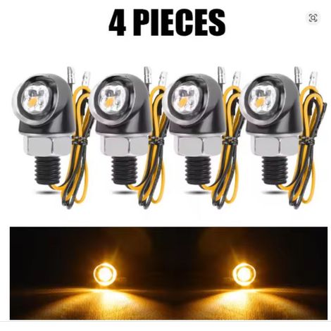Modified mini zinc alloy turn signals for motorcycles, LED signal lights, off-road vehicle signal lights, 12V indicators