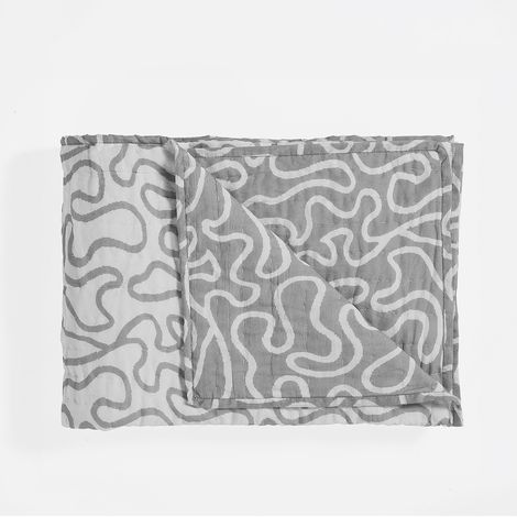 Wendeplaid aus gestepptem Baumwollstoff 190 x 135 cm Double - Grau (1/4)