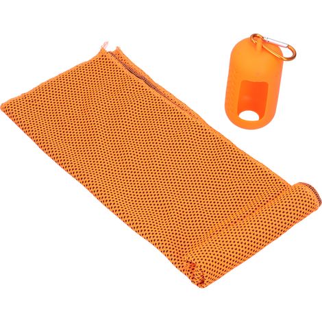 Tragbares, schnelltrocknendes Kühlhandtuch aus Polyester, inklusive Silikonhülle, ideal für Sport, Wandern, Camping, Fitnessstudio und Outdoor-Aktivitäten, leicht und wiederverwendbar (1/5)