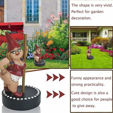 Divertenti gnomi da giardino, gnomi da giardino in poliresina, mini statuette decorative da giardino e da tavolo, 1256 cm (1/4)