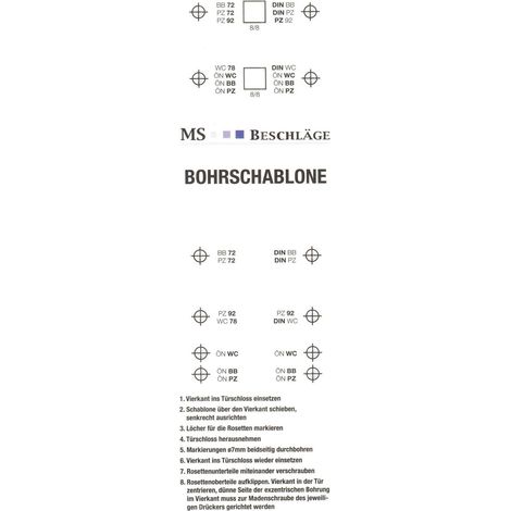Präzise Bohrschablone für einfache Montage von Rosettengarnituren (1/2)