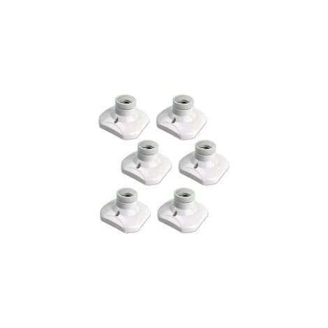 E27-Schraubfassung für Deckenleuchten, E27-Garagenleuchtenfassung, 220–240 V Wechselstrom, LED-Lampenfassung, E27-Sockel für Deckenleuchten, weißer Kunststoff-Lampensockel für Wandleuchten, 6er-Pack (1/5)