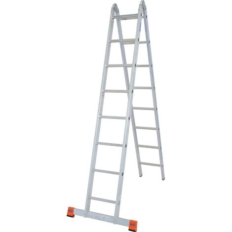 Krause Aluminium-Gelenk-Doppelleiter MONTO TriMatic 5,50 m Doppelstufenleiter (1/2)
