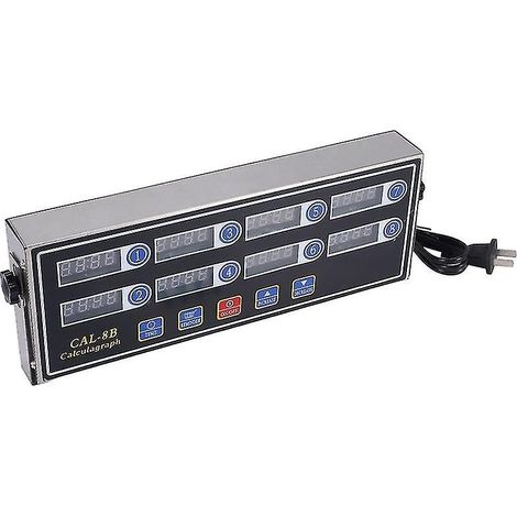 Calculatrice portable Cal-8b, minuterie numérique 8 canaux, horloge de cuisine avec affichage LCD. (1/5)