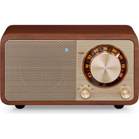 SANGEAN WR-7 PLUS NOGAL VINTAGE / RADIO CON MUEBLE DE MADERA FM / BLUETOOTH / AUX