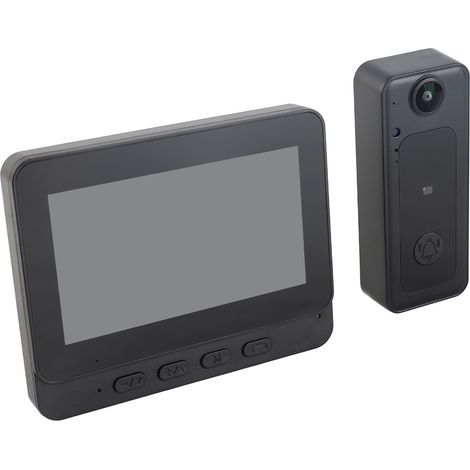Videoportero inalámbrico 1080p con pantalla de 4,3 pulgadas – gran angular de 170°, visión nocturna, intercomunicador para mayor seguridad en el hogar. (1/5)