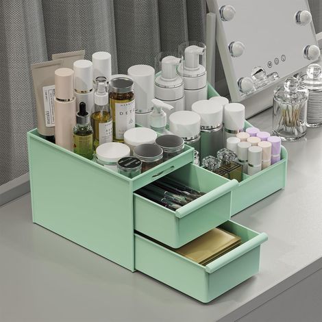 Kosmetik Organizer Schubladen Schminktisch Badezimmer Grün (1/5)