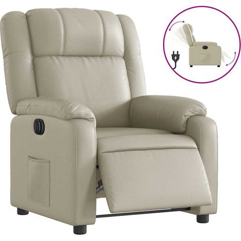Maison Exclusive - Poltrona Reclinabile Elettrica Crema in Similpelle (1/5)
