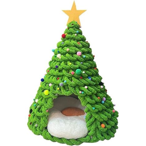 Maison Arbre De Noël pour Chat Kit Matériel Tente Intérieur Chaton Maison (1/5)