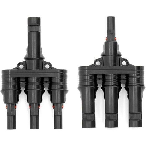 Connecteur M-C-4, Mâle/Femelle Connecteur T de panneau solaire M-C-4 Branchement PV Parallèle Clip Plug Solar Énergie Adaptateur Séparateur Coupleur Combiner (M/3F, F/3M) (1/5)