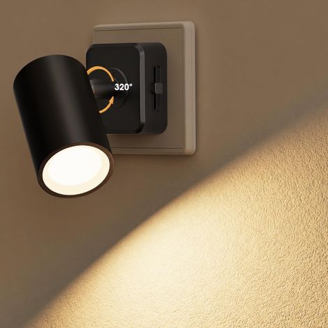 LED Veilleuse LED à brancher avec capteur crépusculaire lumière tamisée 3000K blanc chaud, veilleuse prise murale moderne pour couloir, chambre, cuisine, salon, 1 pièc