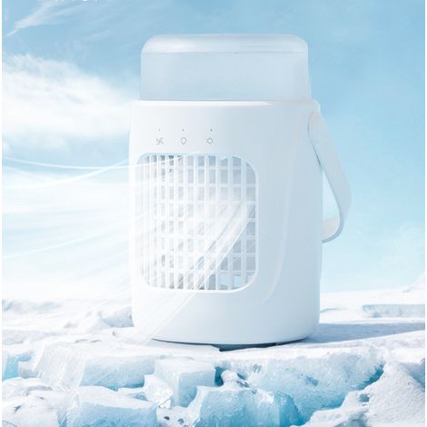 Climatiseur portable, rafraîchisseur d'air de bureau, mini-ventilateur — 3 vitesses, 7 couleurs de lumière LED-21,3 x 13 x 28 cm (1/5)