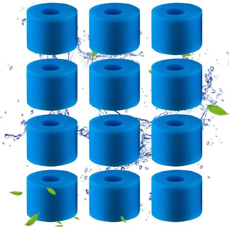 Lot de 12 filtres de Piscine en Mousse Filtre pour Intex Type S1 - Filtre en Mousse pour Spa, Piscine - Réutilisables et lavables - Éponge de Filtration de Type S1 (12 pièces)… (1/5)