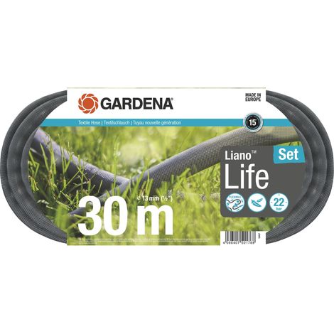 GARDENA Kit tuyau Liano™Life 30m. Kit complet. Tuyau d'arrosage léger. 13 mm. Pression de rupture 22 bar. Tuyau textile. (18457-20) (1/5)