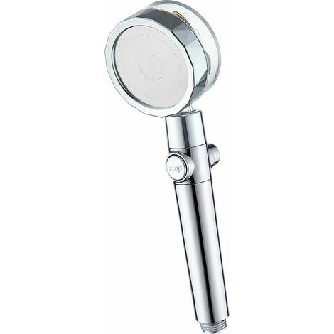 royaluxe - Pommeau de douche main hlice haute pression Buse De Douche Rotative Economie D'Eau 360, pomme de douche avec arret stop (1/5)