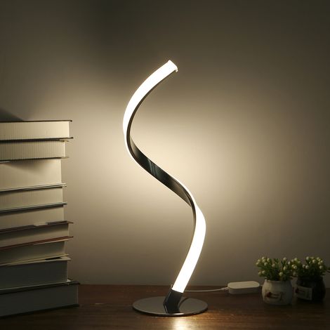 Lampe de Table LED en spirale à intensité variable, 3 couleurs d'éclairage, lampe de chevet, de bureau, pour chambre à coucher, salon, bureau (1/5)