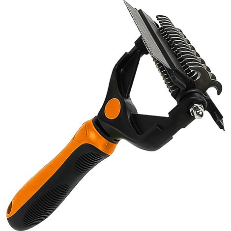 Bürste zur Fellpflege, Entfilzungswerkzeug, Ergonomisches Design, Orange (1/2)