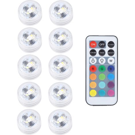 Lampe LED ronde étanche et colorée avec télécommande pour aquarium de plongée (1/5)
