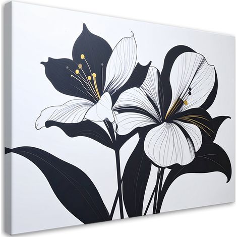 Stampe su Tela, iris bianchi e neri - 60x40 (1/2)
